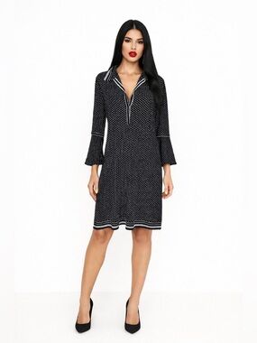 Max Studio Black Polka Dot Midi Dress